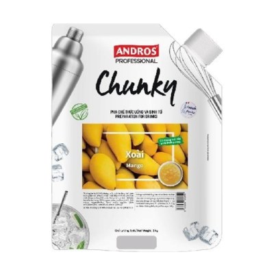 ANDROS PROFESSIONAL MỨT CHUNKY XOÀI TÚI 1KG/ MANGO CHUNKY